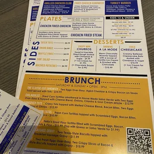 Brunch menu