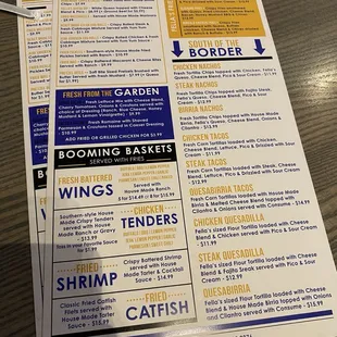 Food menu