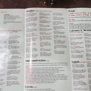 menu