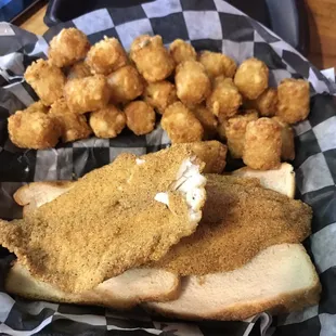 Fried catfish and tots!!!!