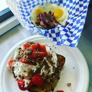 Nutella and Strawberry Stuffed French Toast
