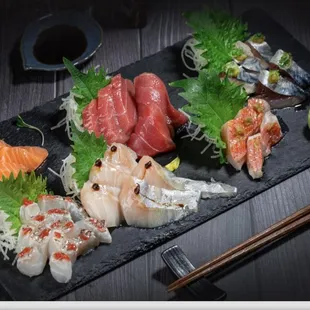 sushi, food, sashimi, sushi and sashimi