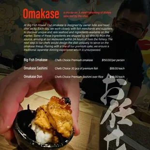 Enjoy premium Omakase for any size of appetite