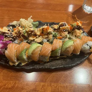 Crunch fire roll and perfect salmon roll