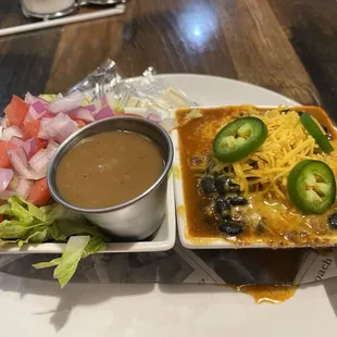 Soup and salad combo. Soup was Texas chili.