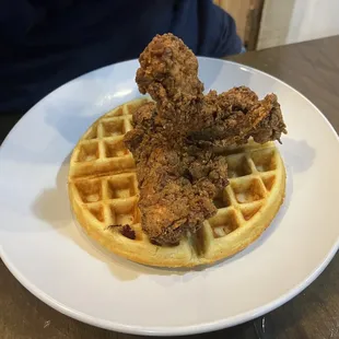 Chicken and waffles.