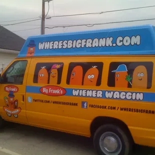 a van parked in a parking lot