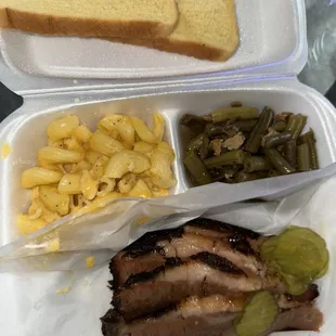 Brisket Plate Mac 'N' Cheese Green Beans