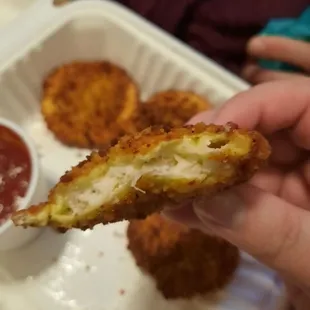 Homemade fried ravioli.
