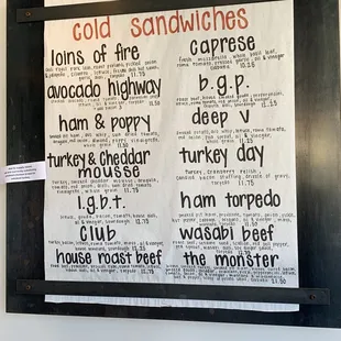 menu
