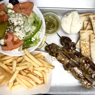 Big Greek Pork Souvlaki Plate