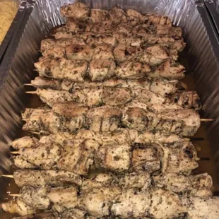 Marinated chicken skewer