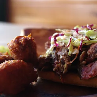 Pulled Pork Sandwich and Tater Tots