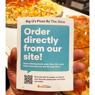 Order Online @ Big G&apos;s Pizza. Open &amp; Rocks!Assorted Pizza Slices Ready to Go!..Take Out&amp;Delivery! Unconventional Pizza Place!Cool!