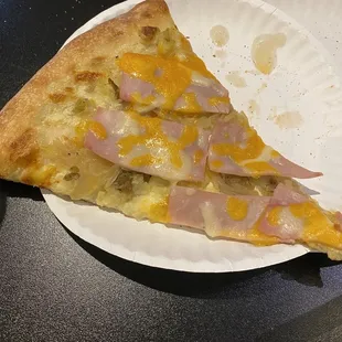 Specialty slice with ham and potato