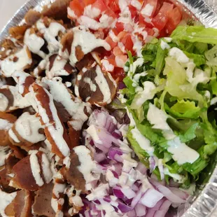 Lamb gyro with lettuce, no red sauce