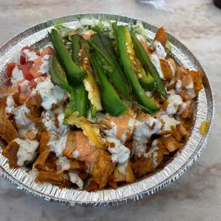 NYC Style chicken bowl w/ fried jalapeños