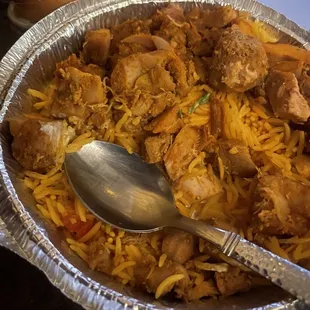 New York City Style Chicken Rice Platter (veggies and sauce on the side)