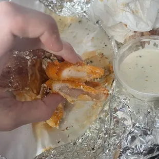 Raw buffalo chicken roll