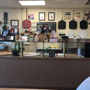 Counter- order and take to table or home, large dining area,