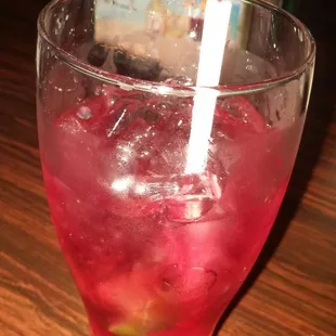 Vodka Cranberry with a twist of lime.