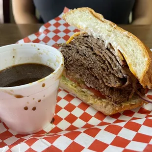 Roast Beef with cheddar and 1/2 extra meat