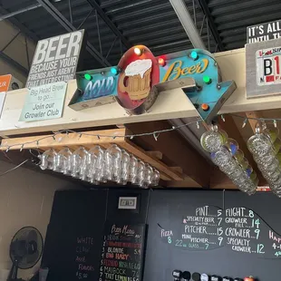 Main bar in taproom.