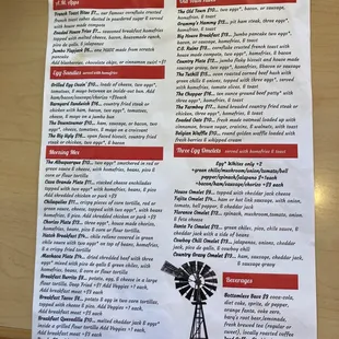 New breakfast menu