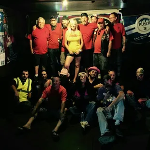 Serving BBQ for the Clampers motorcycle Club