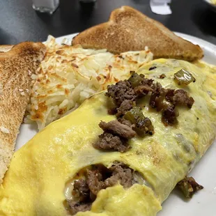 Three Eggs Steak Omelet