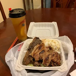 Got my little brother try out this place He absolutely love it! Ordered bbq mix plate and tropical fruit mix