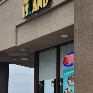 the front of the restaurant