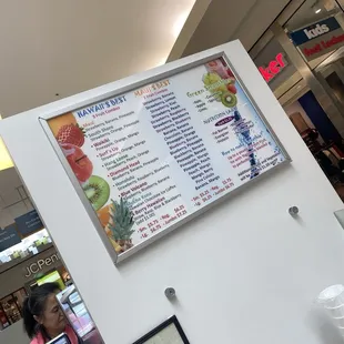 Smoothie Menu
