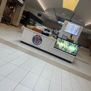 the inside of a mall