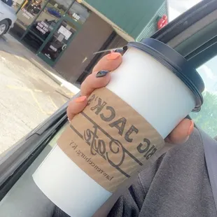 Large hot Jackiato with extra vanilla