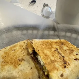 It's chock full of sausage and bacon!  All the food groups!