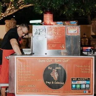 a woman selling food