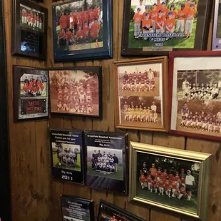 Wall of baseball teams supported by Big Jim