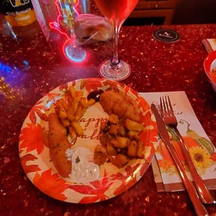 Round 1 with Chicken Tender and Lake Perch Filet, Broasted Potatoes &amp; Fries.  Friday 9/20/2024