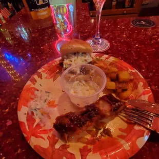 Round 2 of Delicious foods from Big Joe's. Bbq Rib meat fell off the bone after 1st bite - Oh My Deeeelicious. Fri-YaY 9/20/24