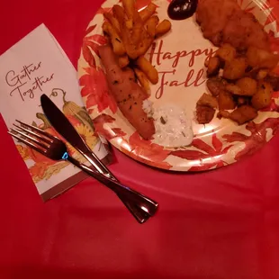 Round 1 with Chicken Tender, Lake Perch Filet, Broasted Diced Potatoes and Fries. Friday 9/20/2024