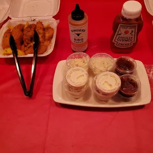 FREE Extras are Included of Cole Slaw, Tarter Sauce and their BBQ Sauce. FISH in top left corner on Friday 9/20/2024