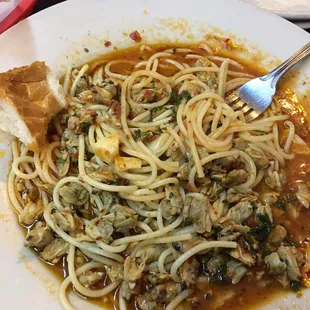 Love Clam pasta with delicious flavor.  Garlic was fresh too!