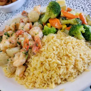 Sautéed scallops and prawns