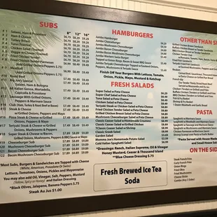 menu