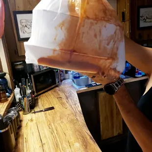 Driver swore he received it like this and with the disaster of an experience I completely believe it.