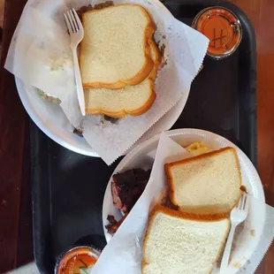 Two dinners on a tray