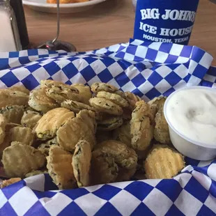 Fried pickles - done the right way, chip style, none of the spear nonsense!