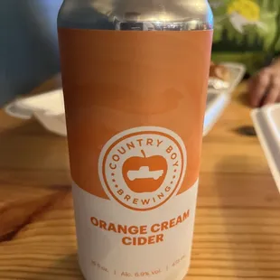 Orange cream cider paired with Mahi Mahi