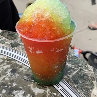 Shaved ice rainbow